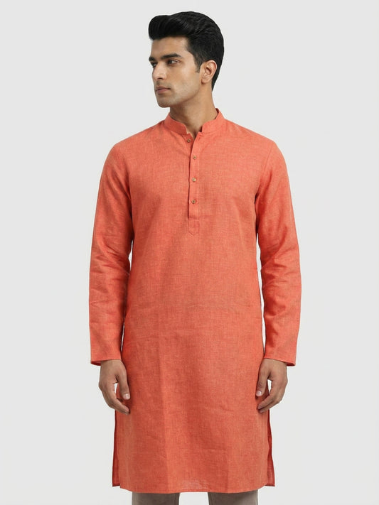 Sanman Ethnix By Raymond Orange Kurta