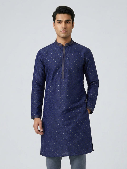Sanman Ethnix By Raymond Orange Kurta