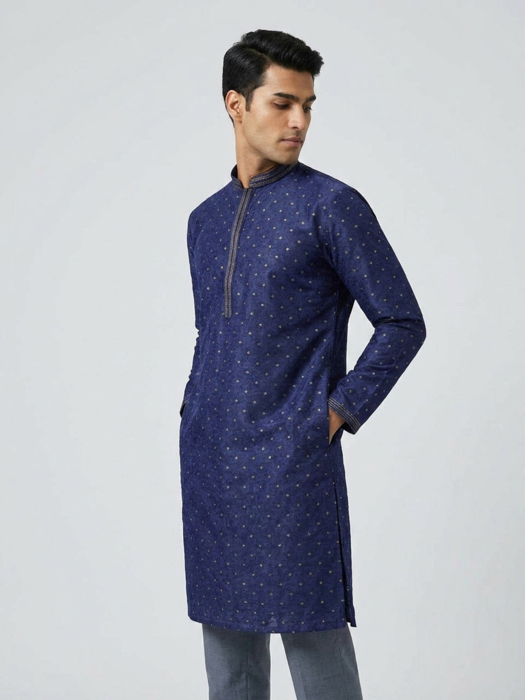 Sanman Ethnix By Raymond Orange Kurta