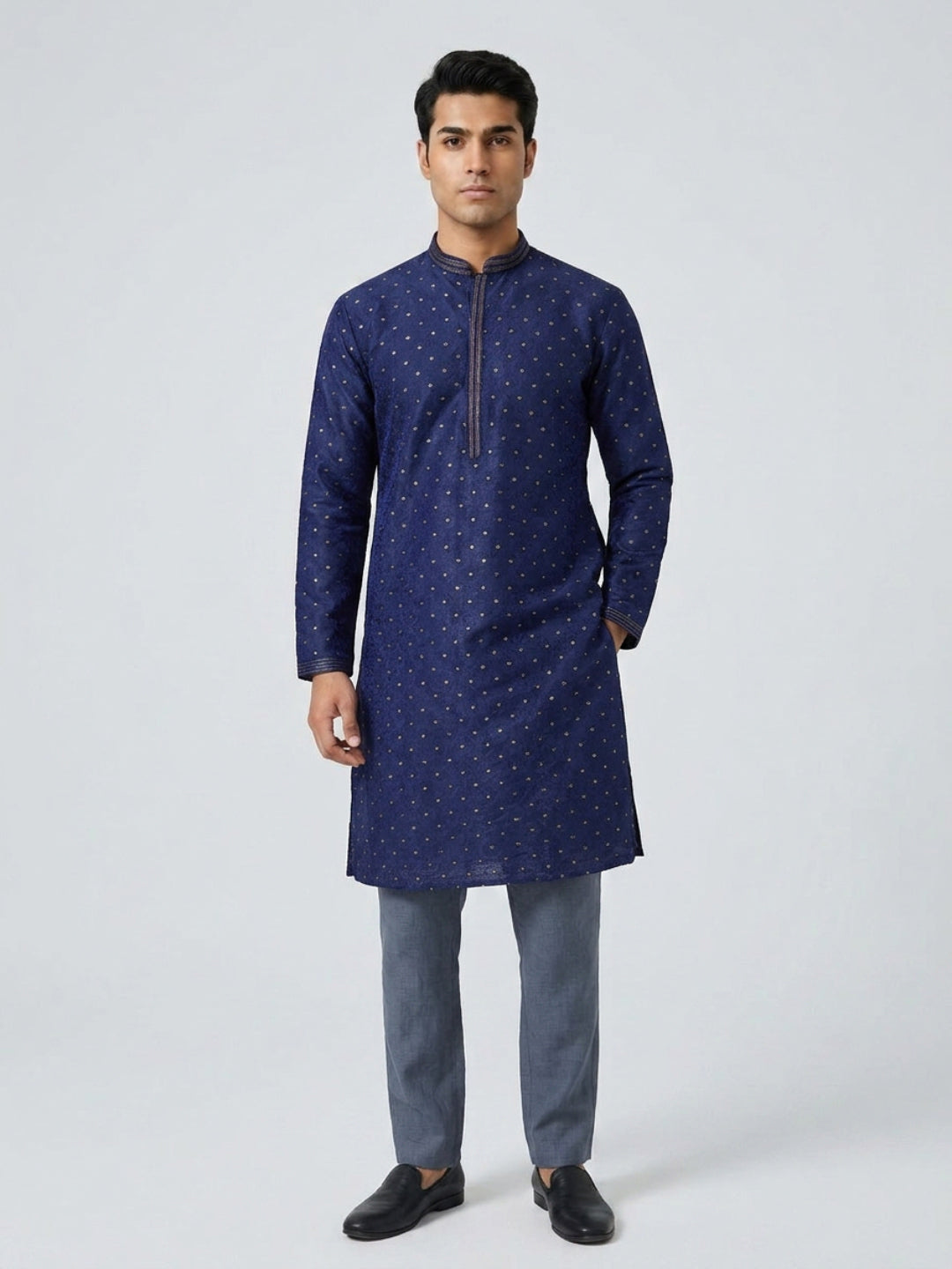 Sanman Ethnix By Raymond Orange Kurta