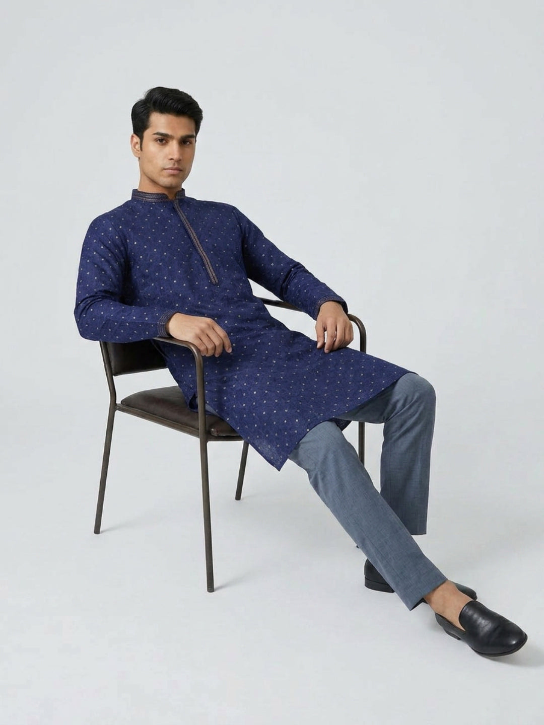 Sanman Ethnix By Raymond Orange Kurta