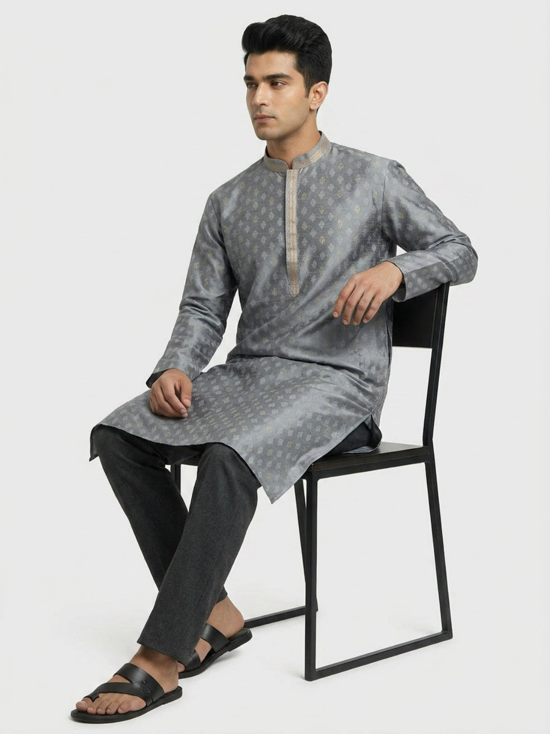 Sanman Ethnix By Raymond Orange Kurta