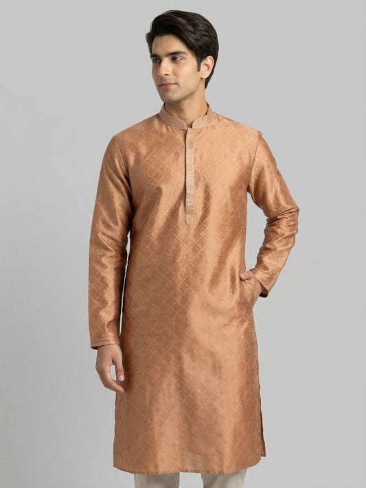 Sanman Ethnix By Raymond Orange Kurta