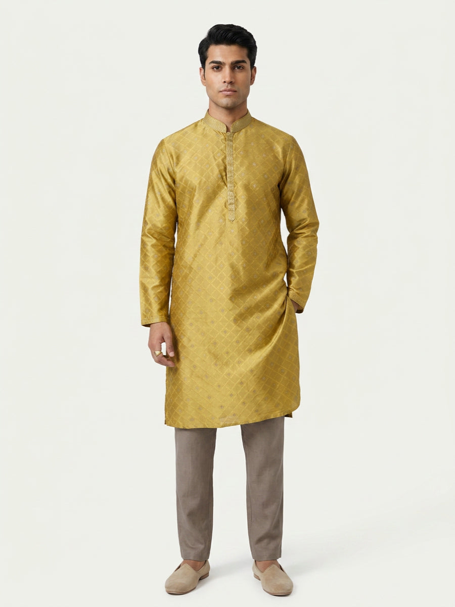 Sanman Ethnix By Raymond Orange Kurta