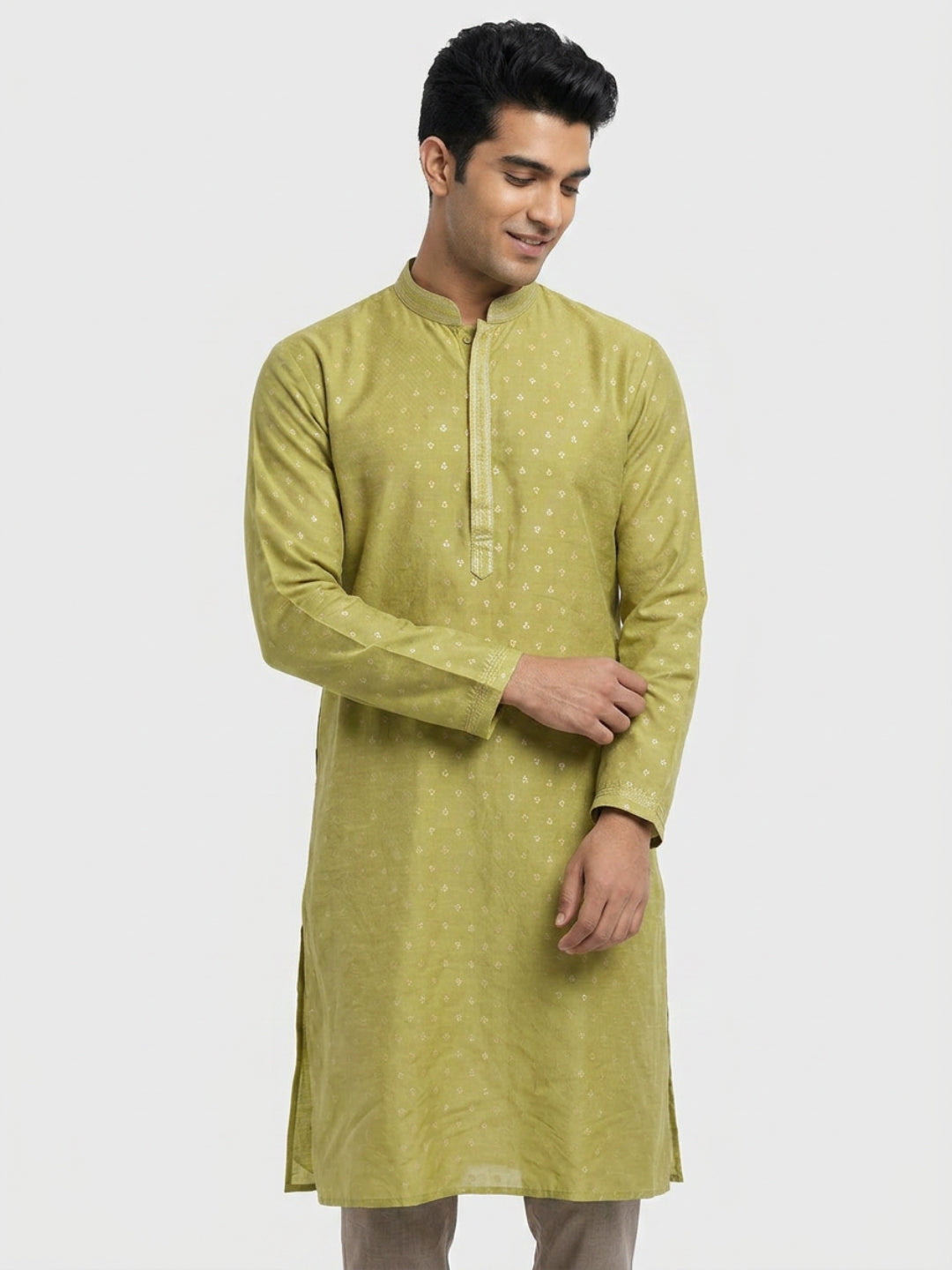 Sanman Ethnix By Raymond Orange Kurta