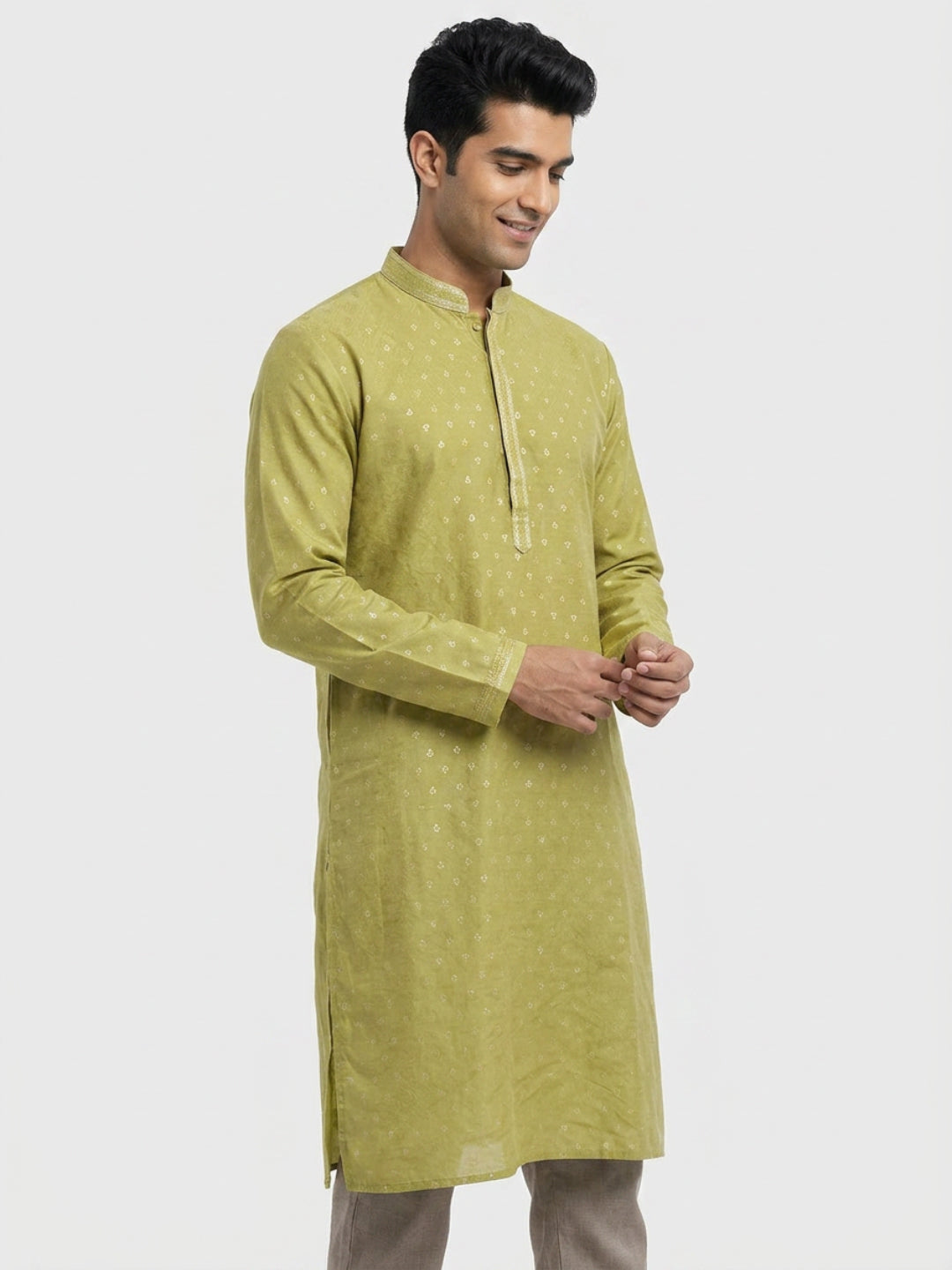 Sanman Ethnix By Raymond Orange Kurta