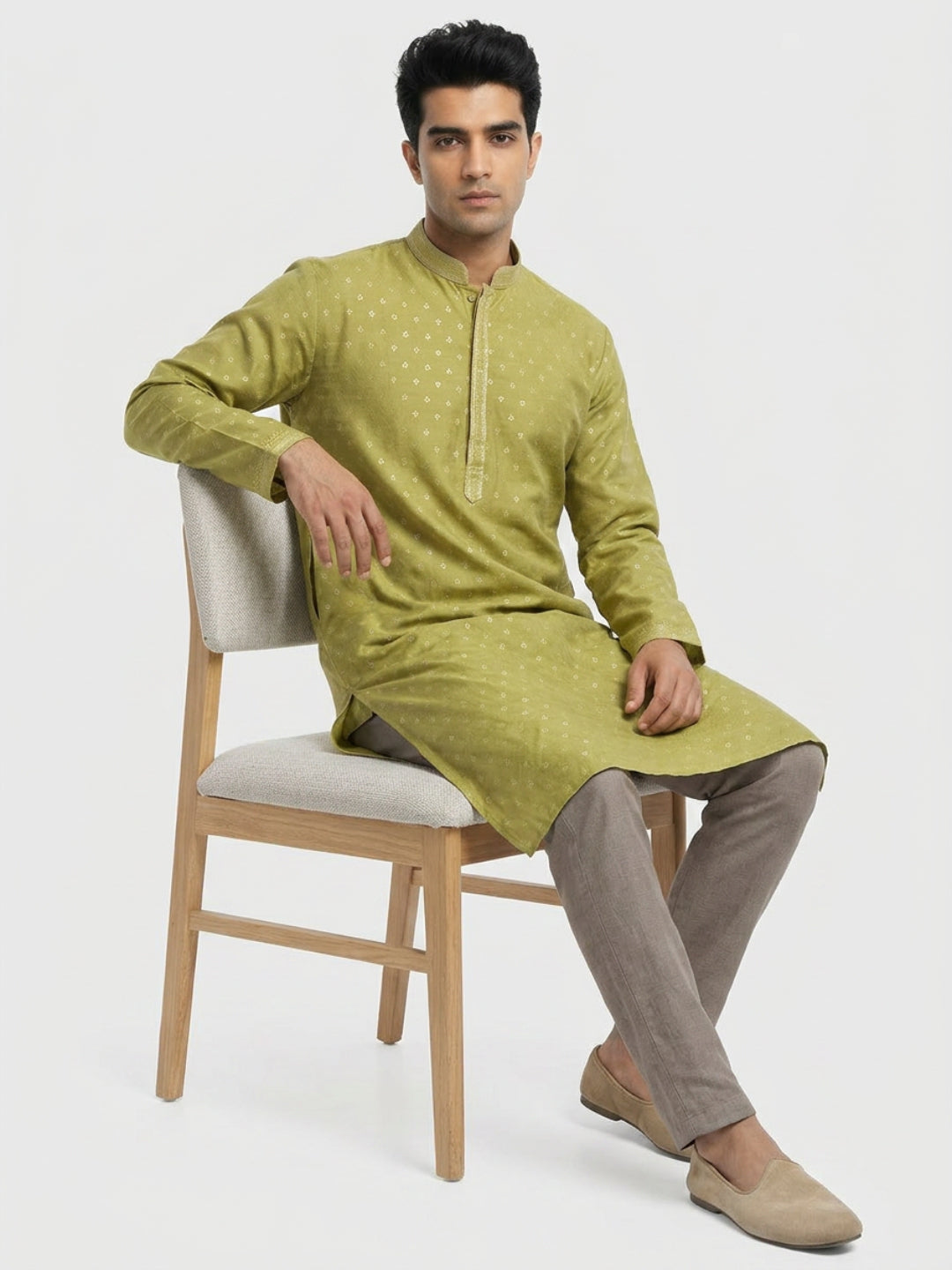 Sanman Ethnix By Raymond Orange Kurta