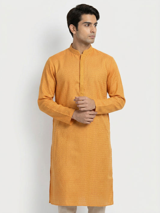 Sanman Ethnix By Raymond Orange Kurta