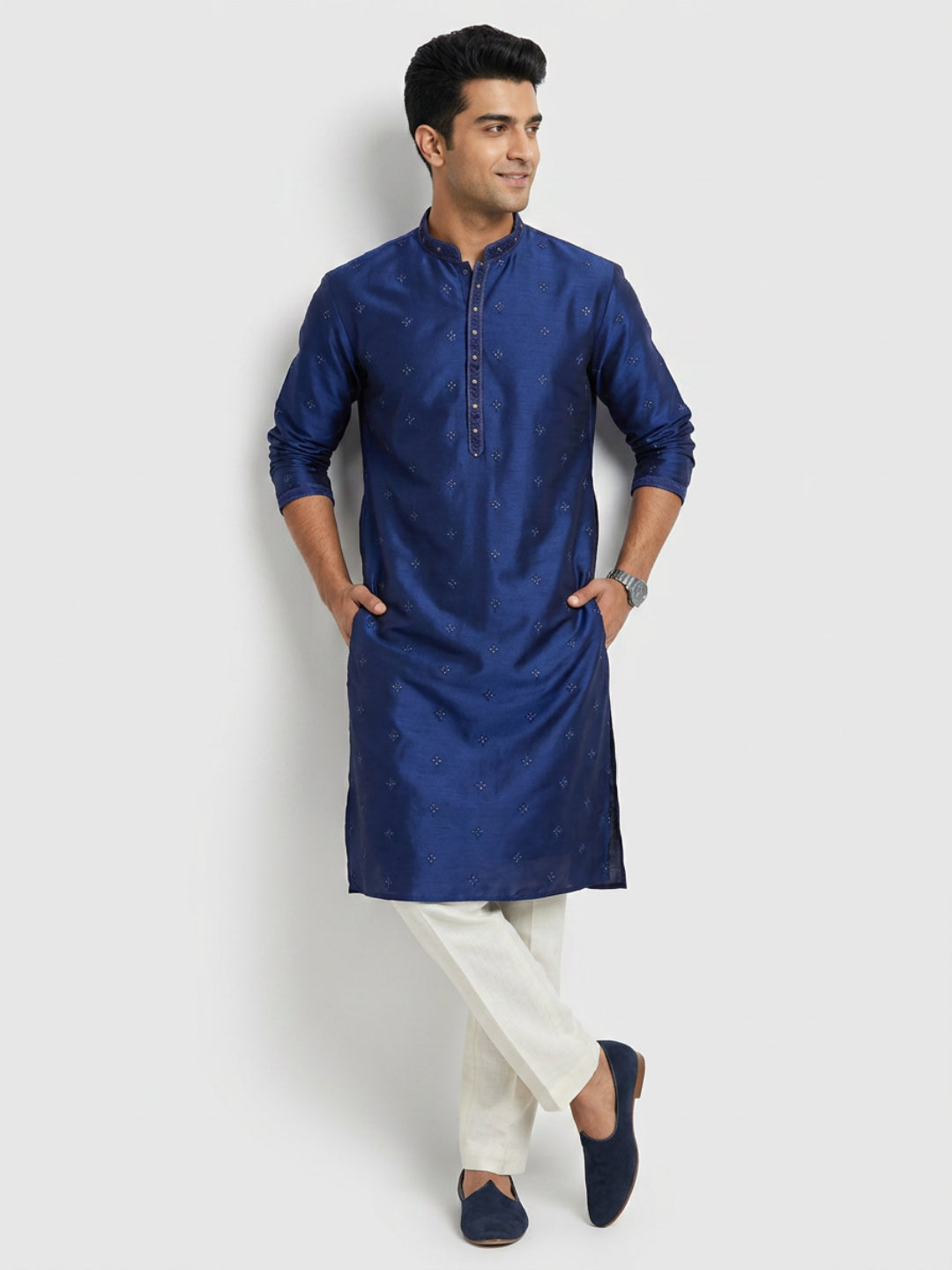 Sanman Ethnix By Raymond Orange Kurta