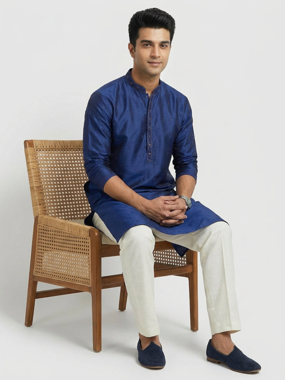 Sanman Ethnix By Raymond Orange Kurta