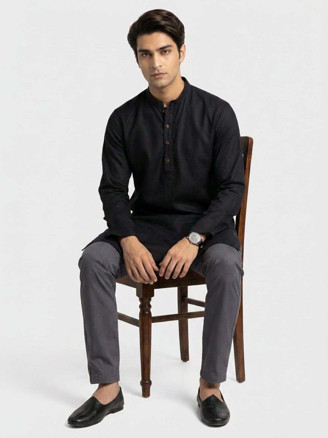 Sanman Ethnix By Raymond Orange Kurta