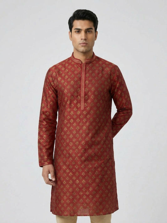 Sanman Ethnix By Raymond Orange Kurta
