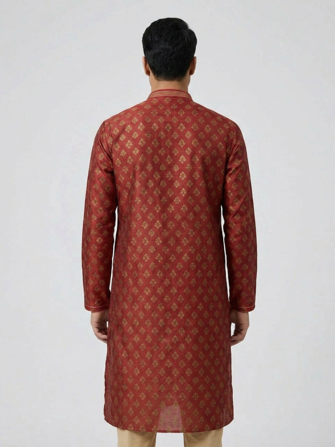 Sanman Ethnix By Raymond Orange Kurta