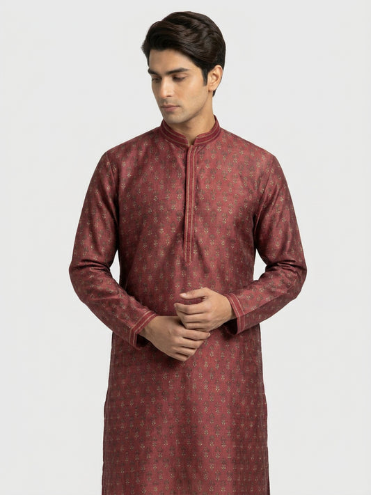 Sanman Ethnix By Raymond Orange Kurta