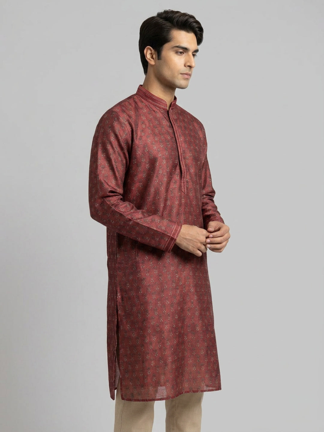 Sanman Ethnix By Raymond Orange Kurta
