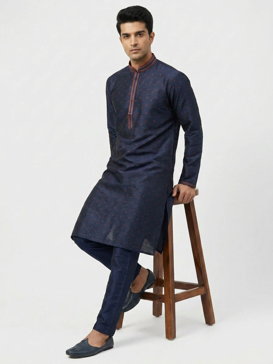 Sanman Ethnix By Raymond Orange Kurta