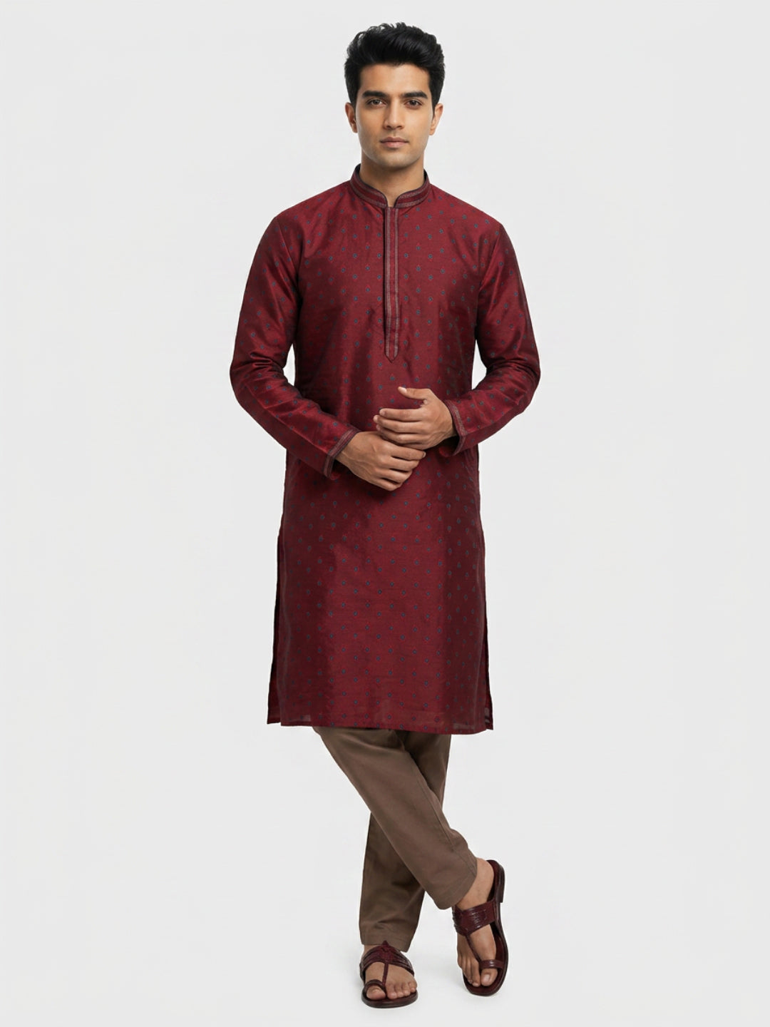 Sanman Ethnix By Raymond Orange Kurta