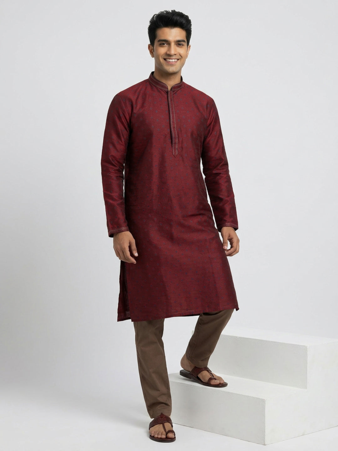Sanman Ethnix By Raymond Orange Kurta