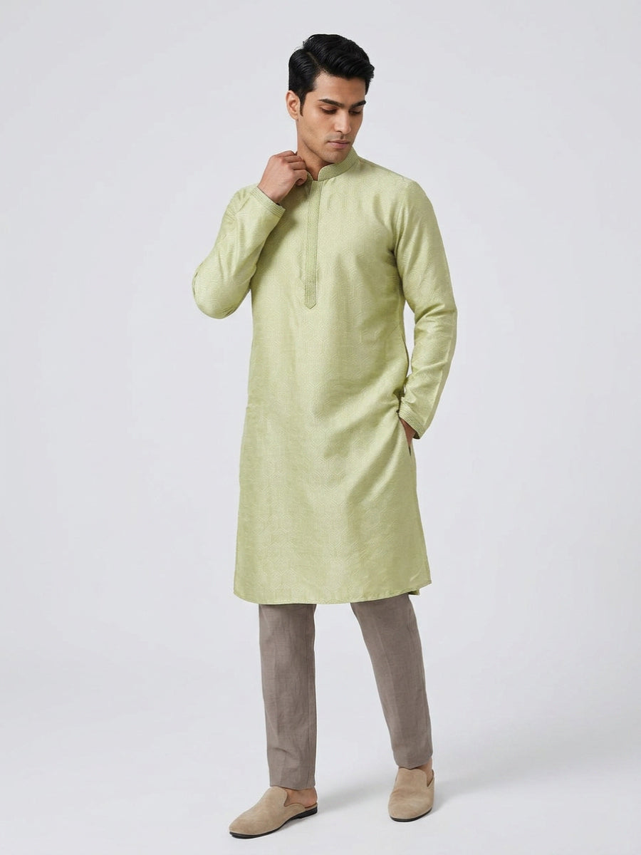 Sanman Ethnix By Raymond Orange Kurta
