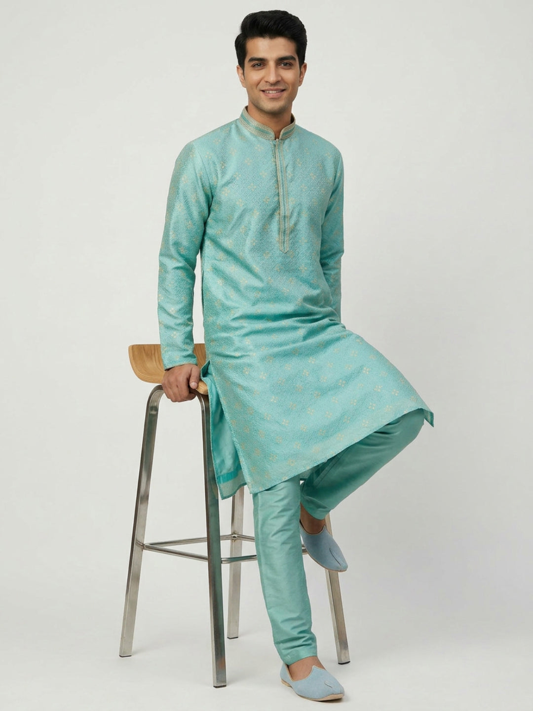 Sanman Ethnix By Raymond Orange Kurta