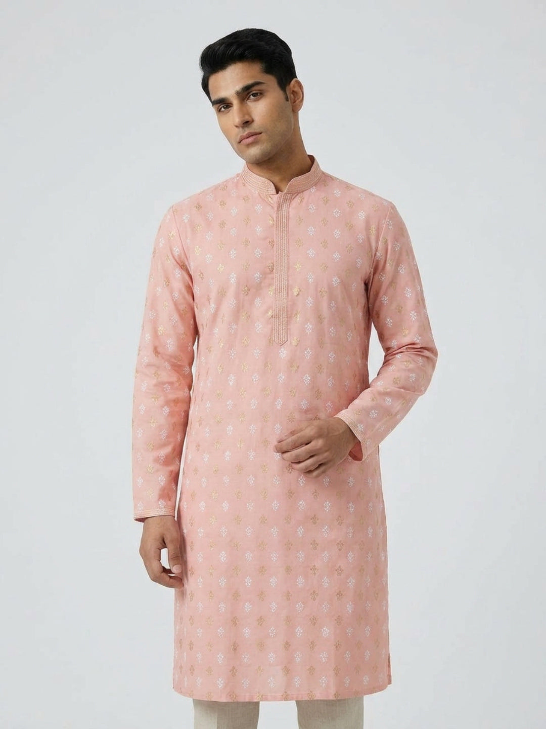 Sanman Ethnix By Raymond Orange Kurta