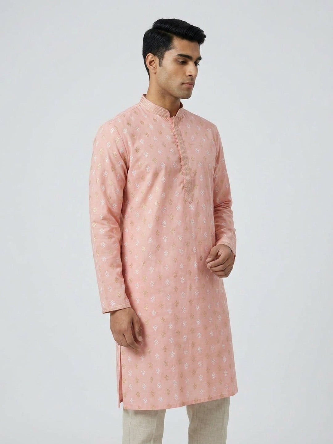 Sanman Ethnix By Raymond Orange Kurta