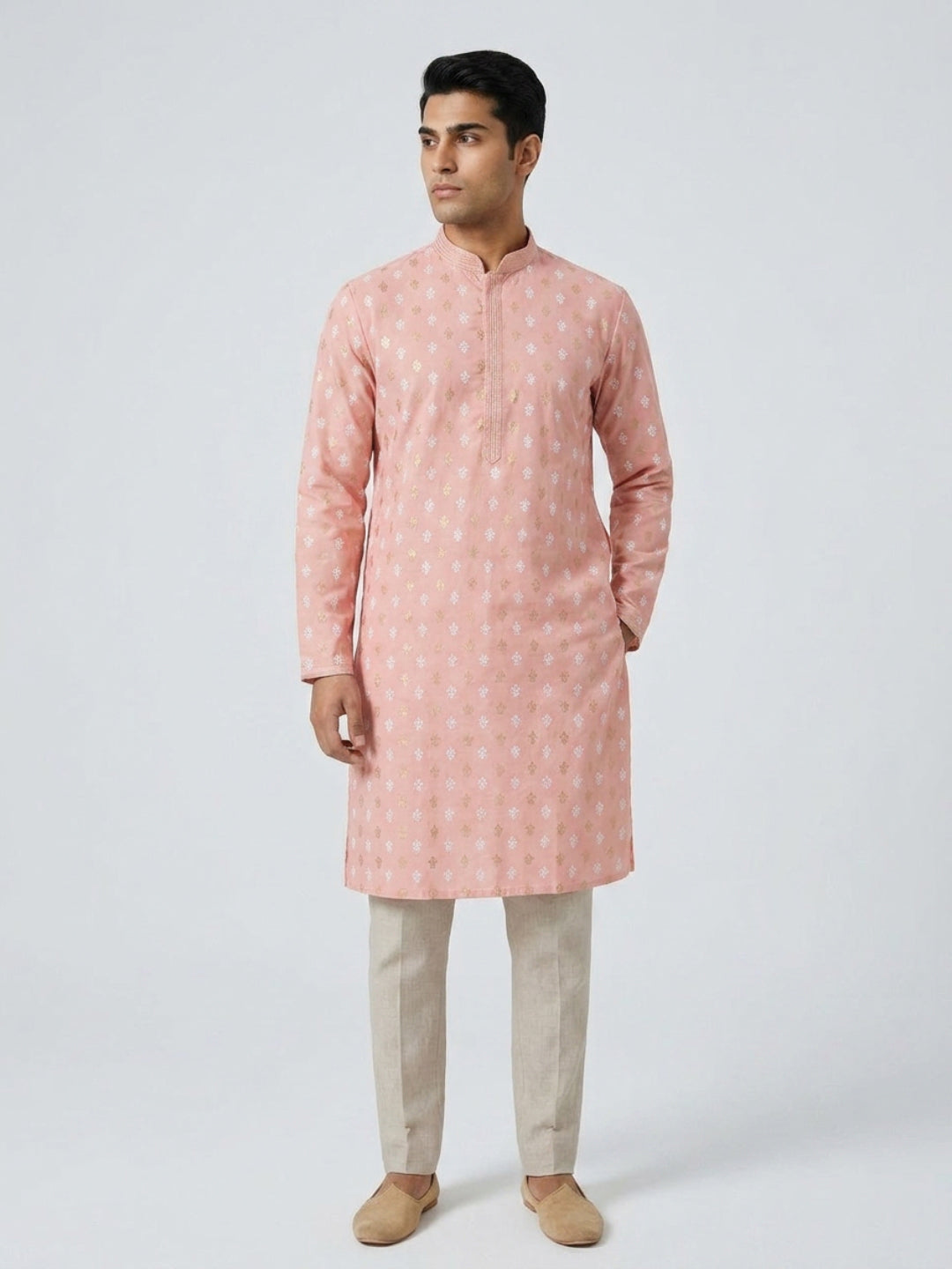Sanman Ethnix By Raymond Orange Kurta
