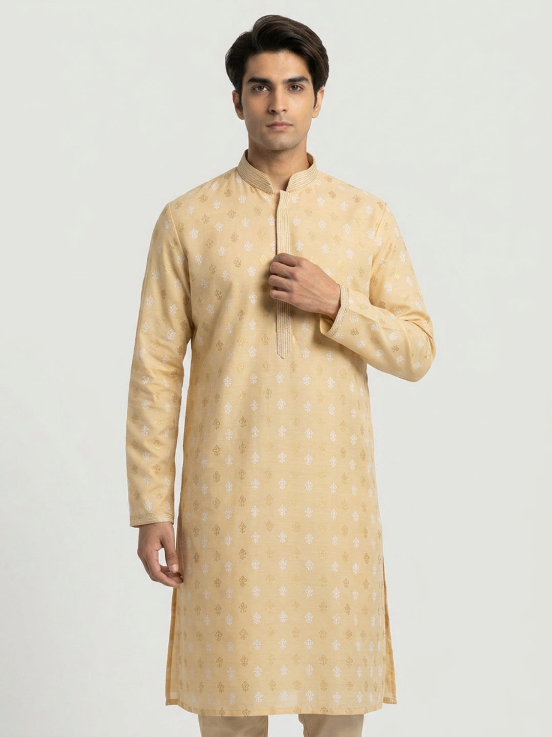 Sanman Ethnix By Raymond Orange Kurta