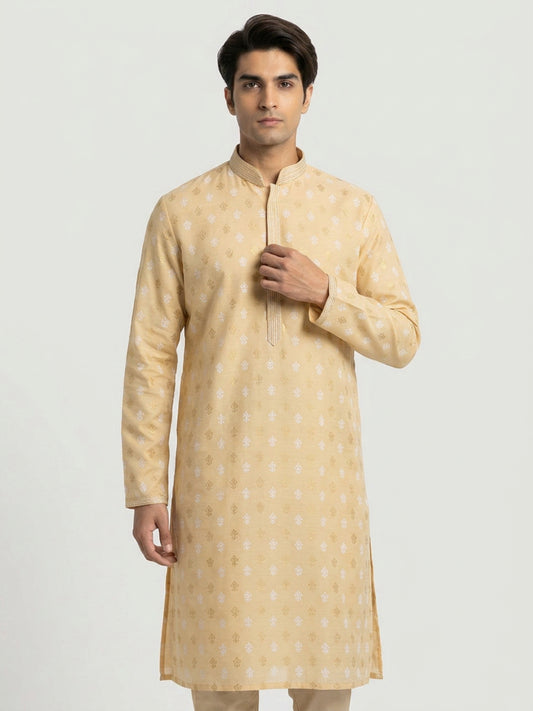 Sanman Ethnix By Raymond Orange Kurta