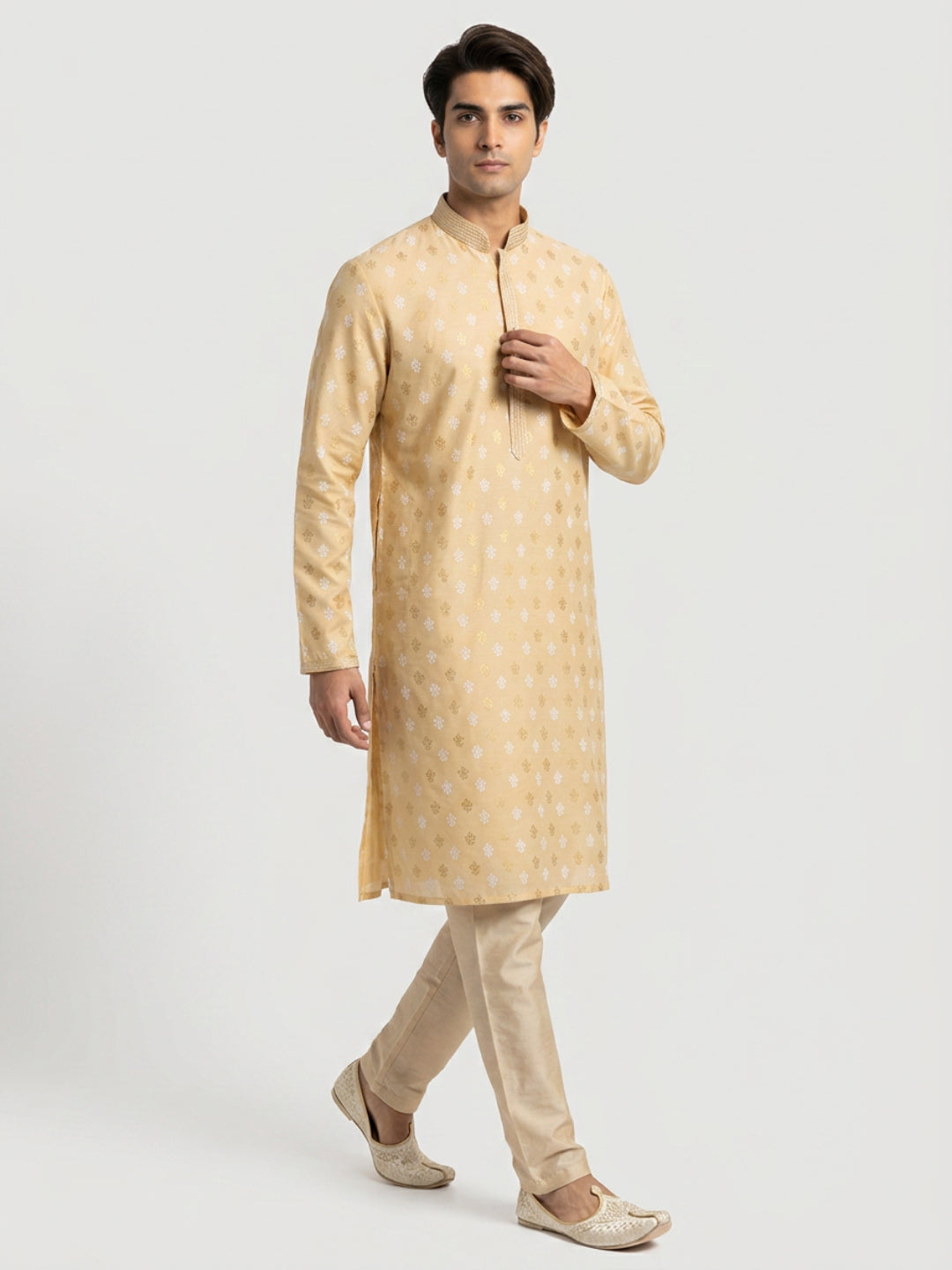 Sanman Ethnix By Raymond Orange Kurta
