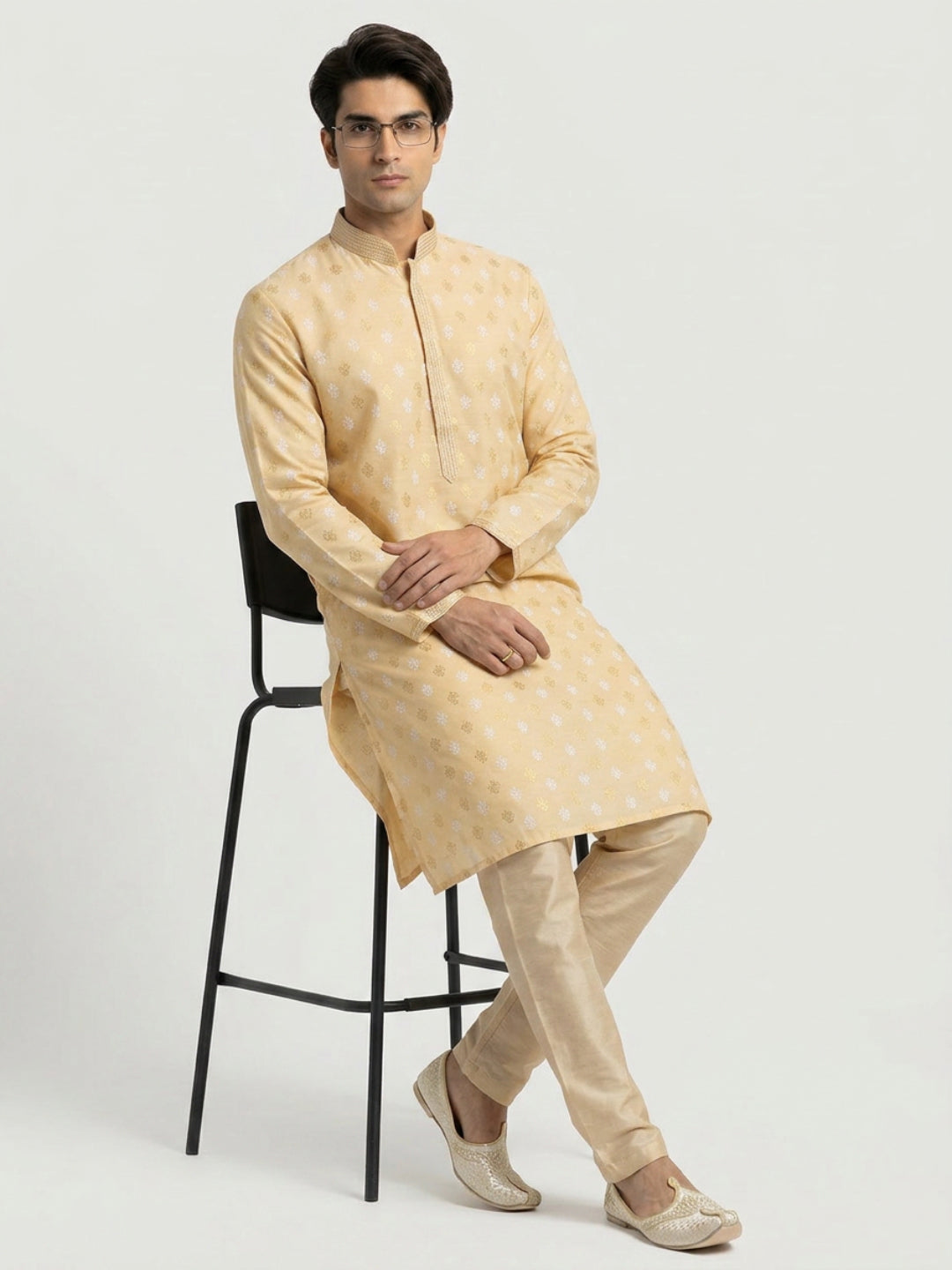 Sanman Ethnix By Raymond Orange Kurta