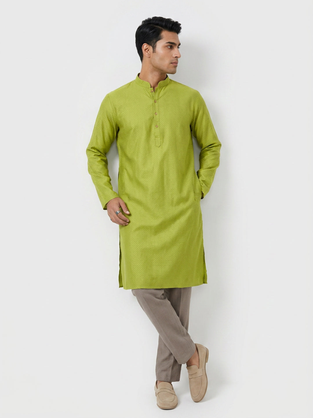 Sanman Ethnix By Raymond Orange Kurta