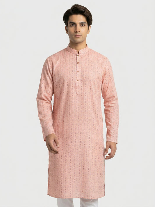 Sanman Ethnix By Raymond Orange Kurta
