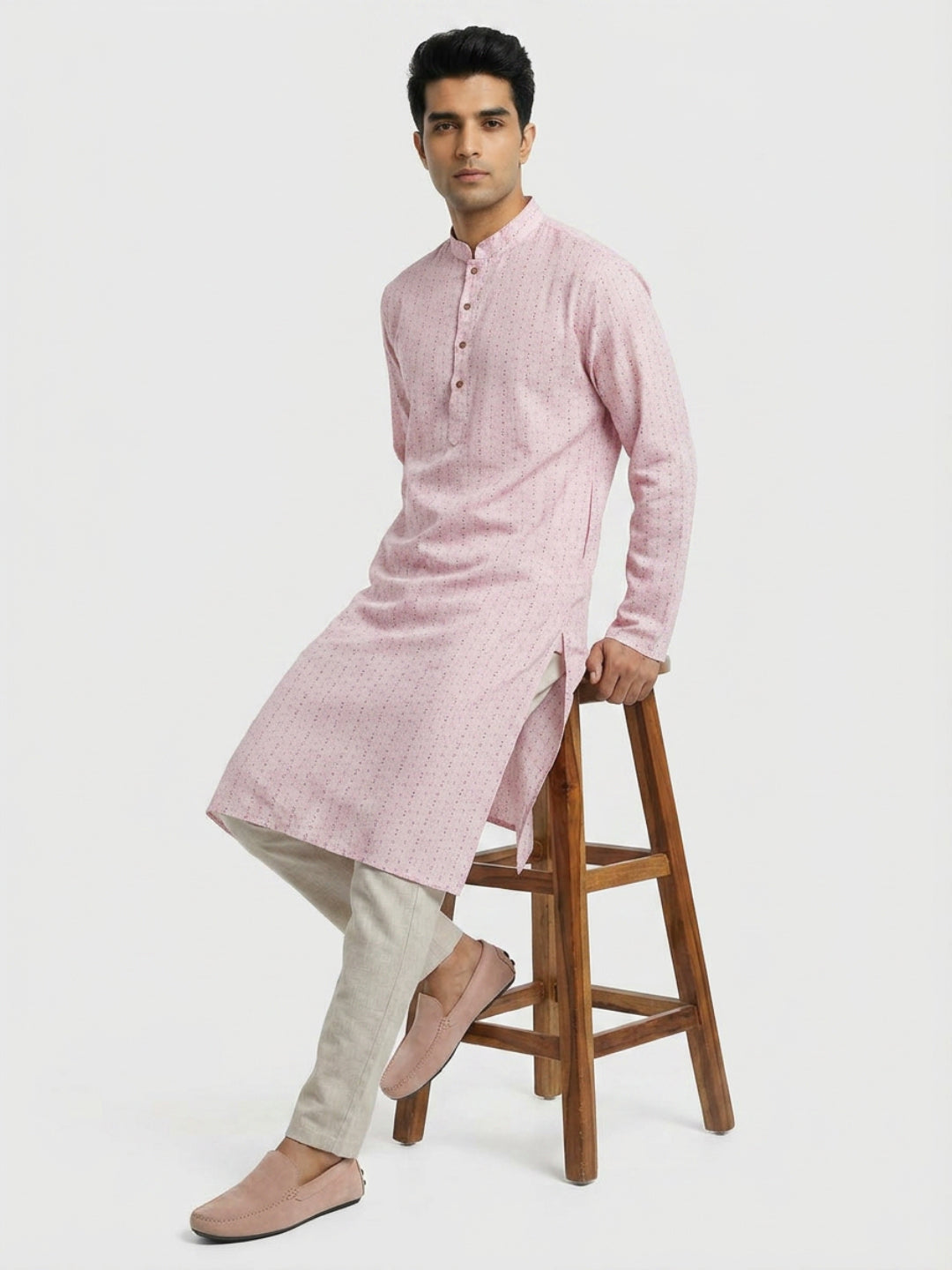 Sanman Ethnix By Raymond Orange Kurta