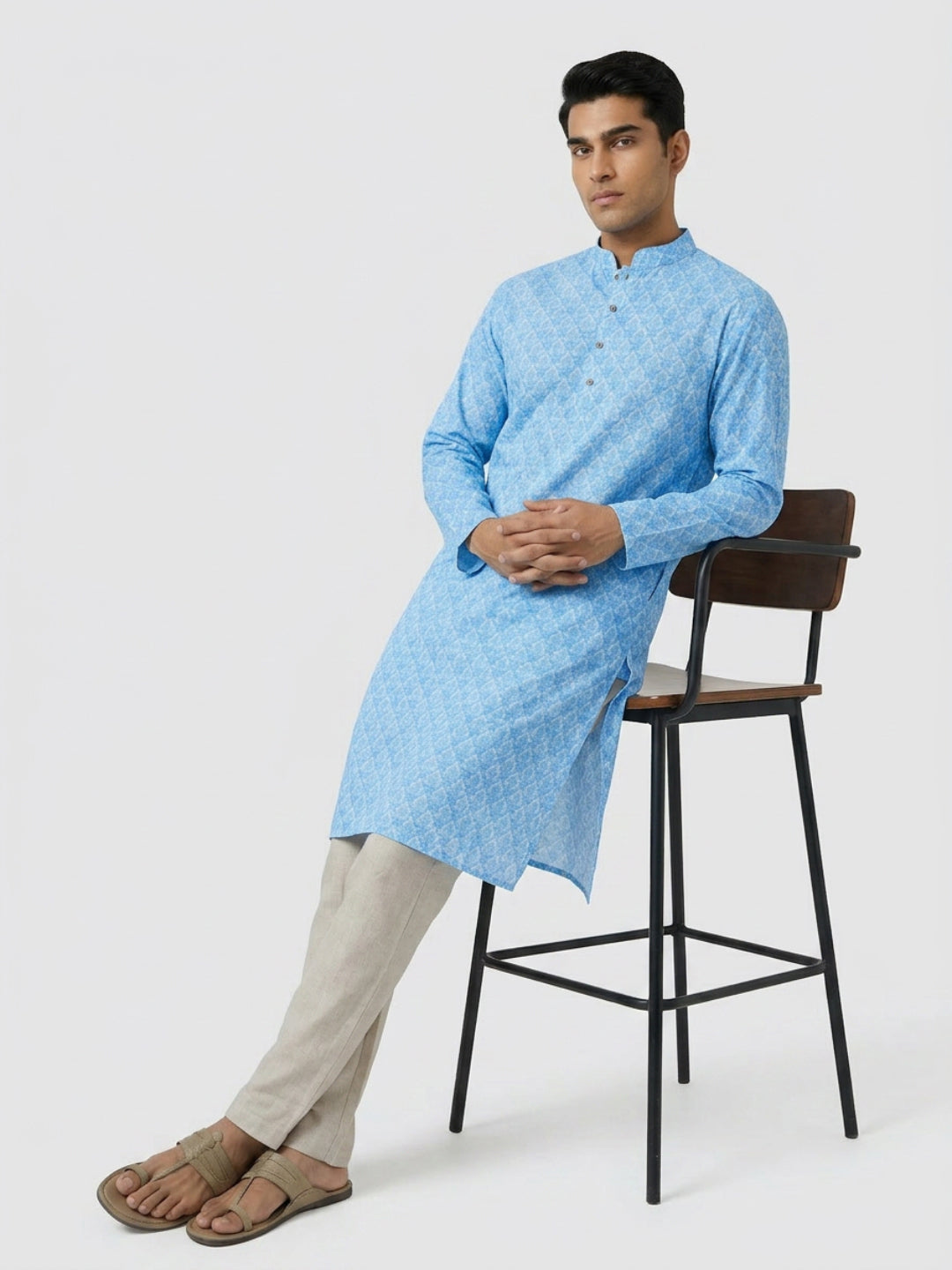 Sanman Ethnix By Raymond Orange Kurta