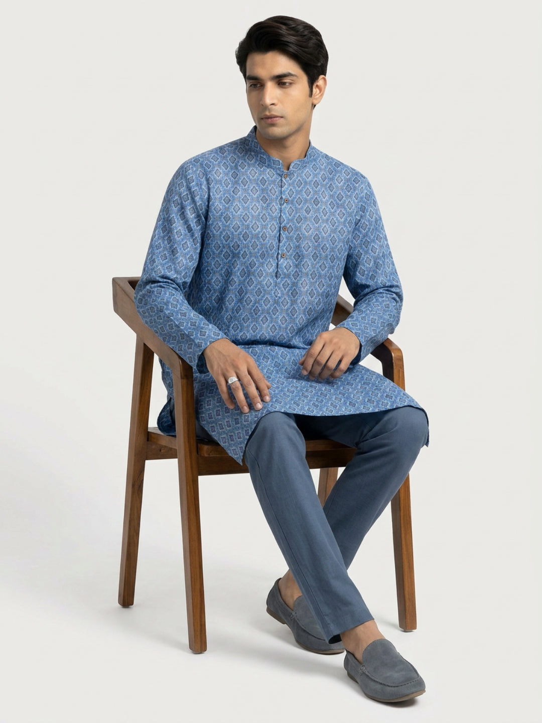 Sanman Ethnix By Raymond Orange Kurta