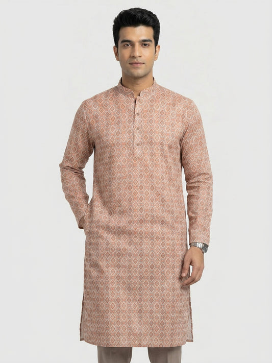Sanman Ethnix By Raymond Orange Kurta