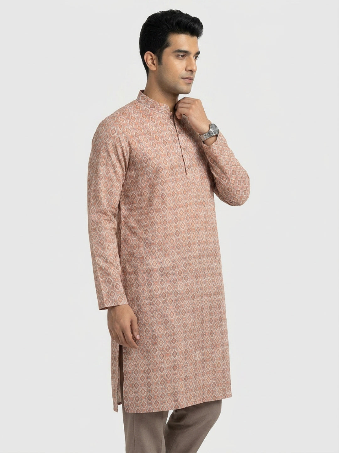 Sanman Ethnix By Raymond Orange Kurta