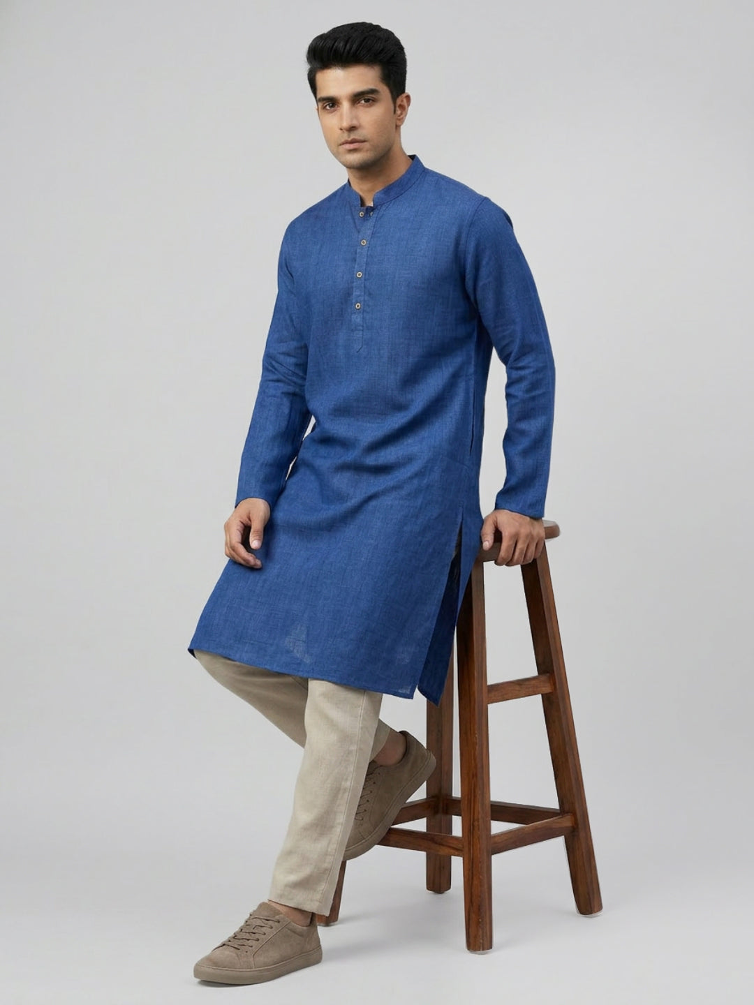 Sanman Ethnix By Raymond Orange Kurta