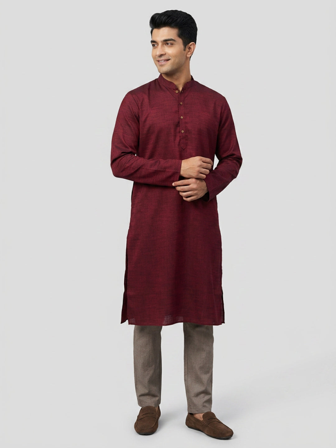 Sanman Ethnix By Raymond Orange Kurta