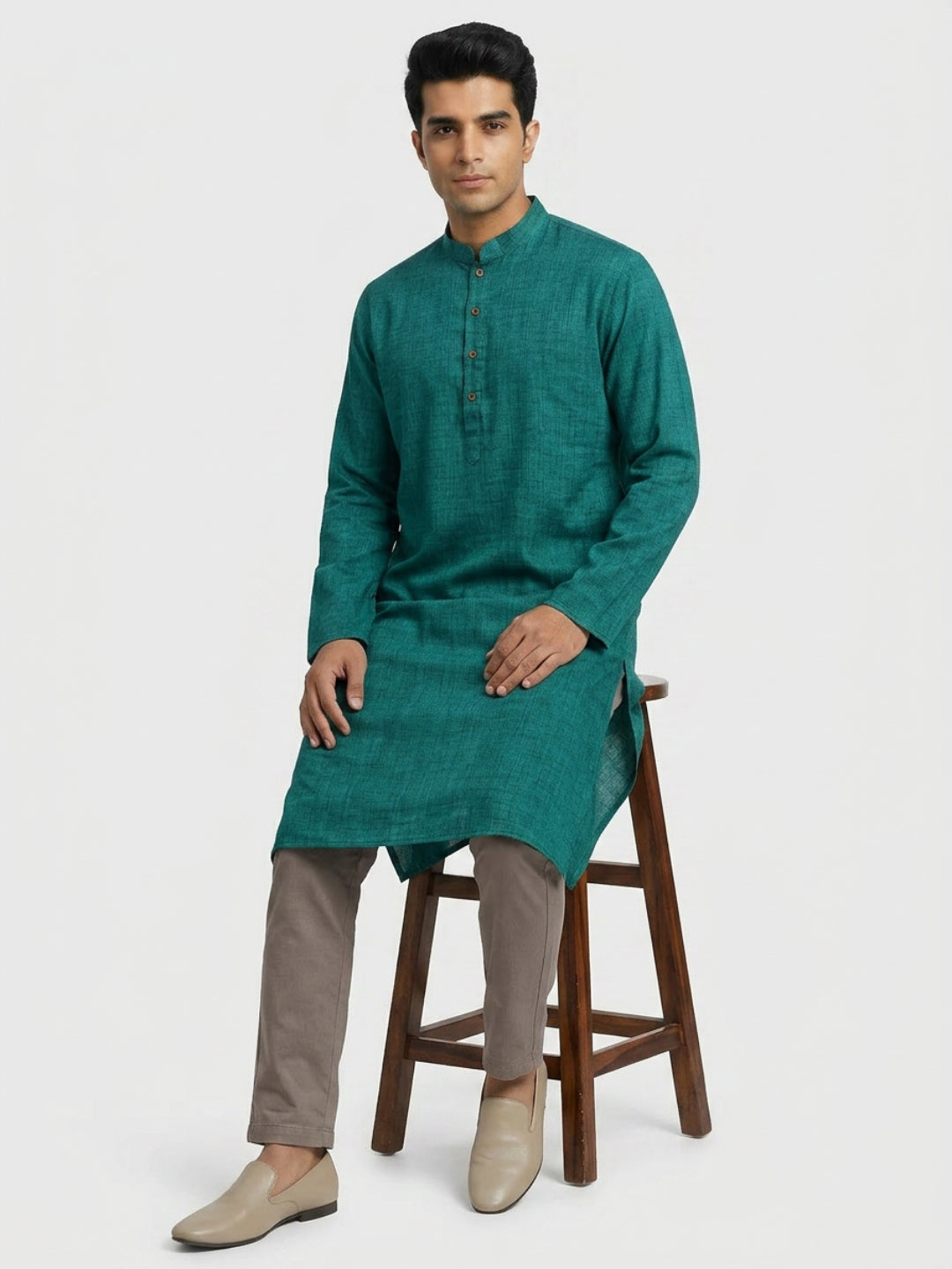 Sanman Ethnix By Raymond Orange Kurta