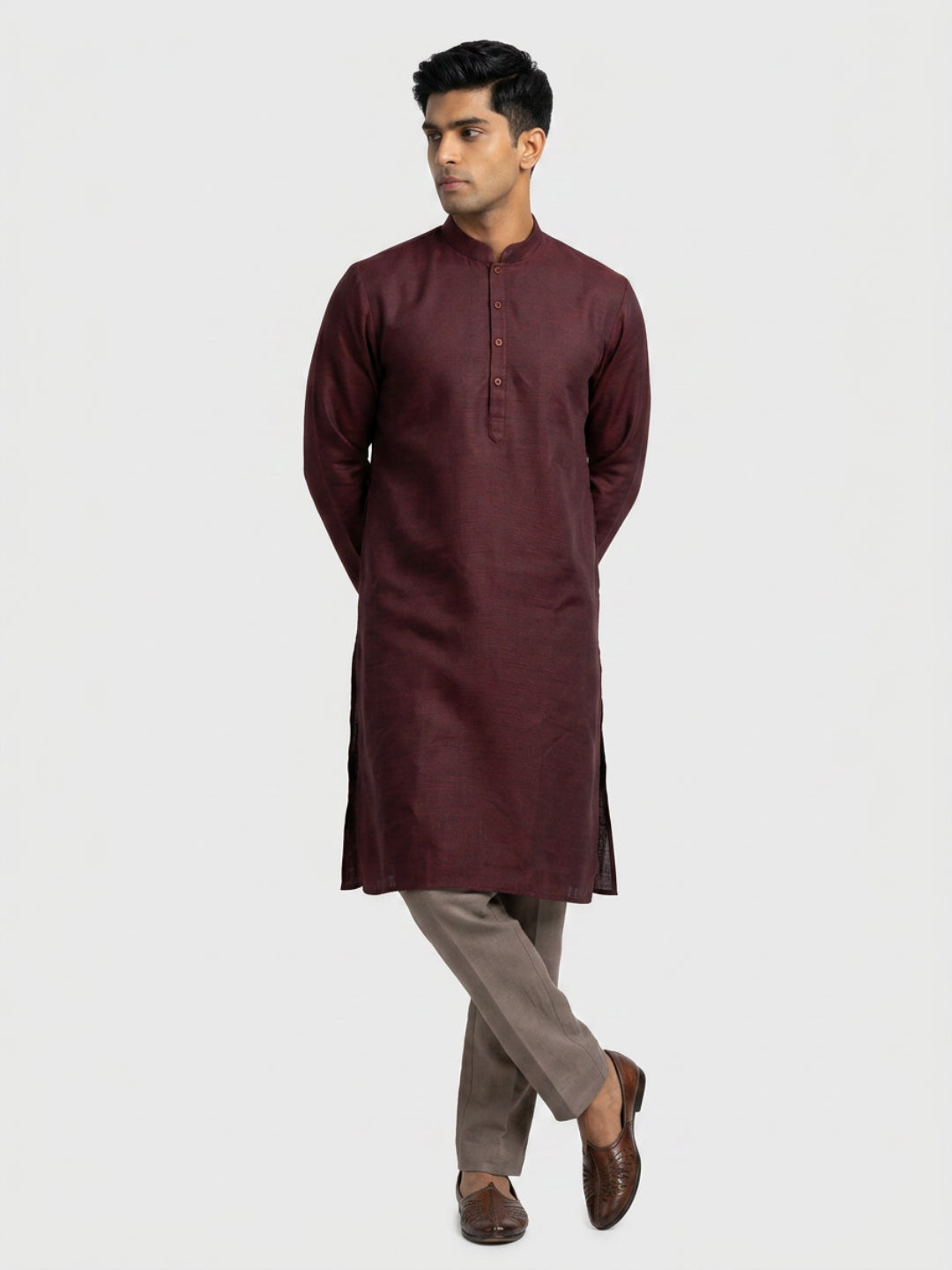 Sanman Ethnix By Raymond Orange Kurta