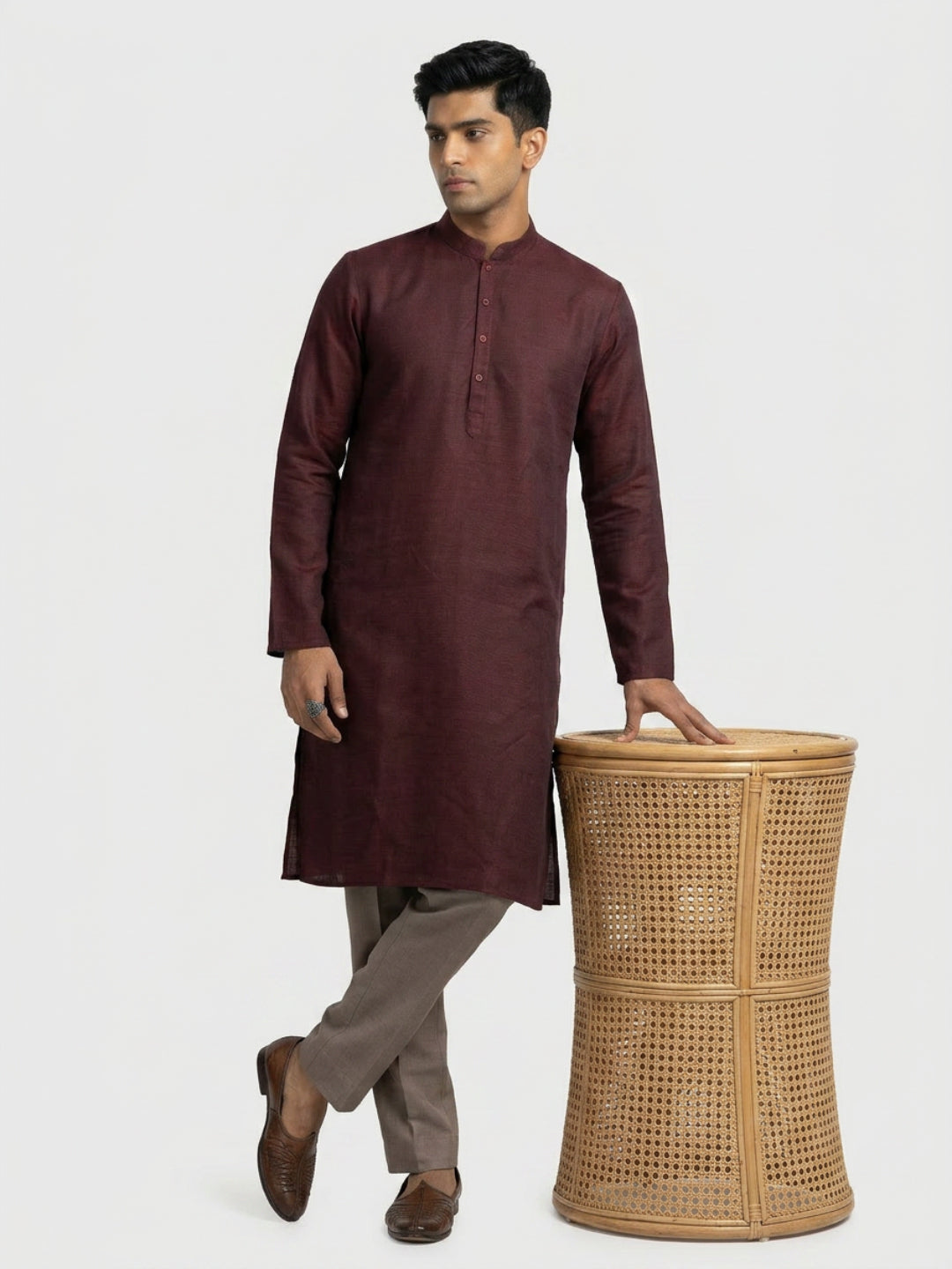 Sanman Ethnix By Raymond Orange Kurta