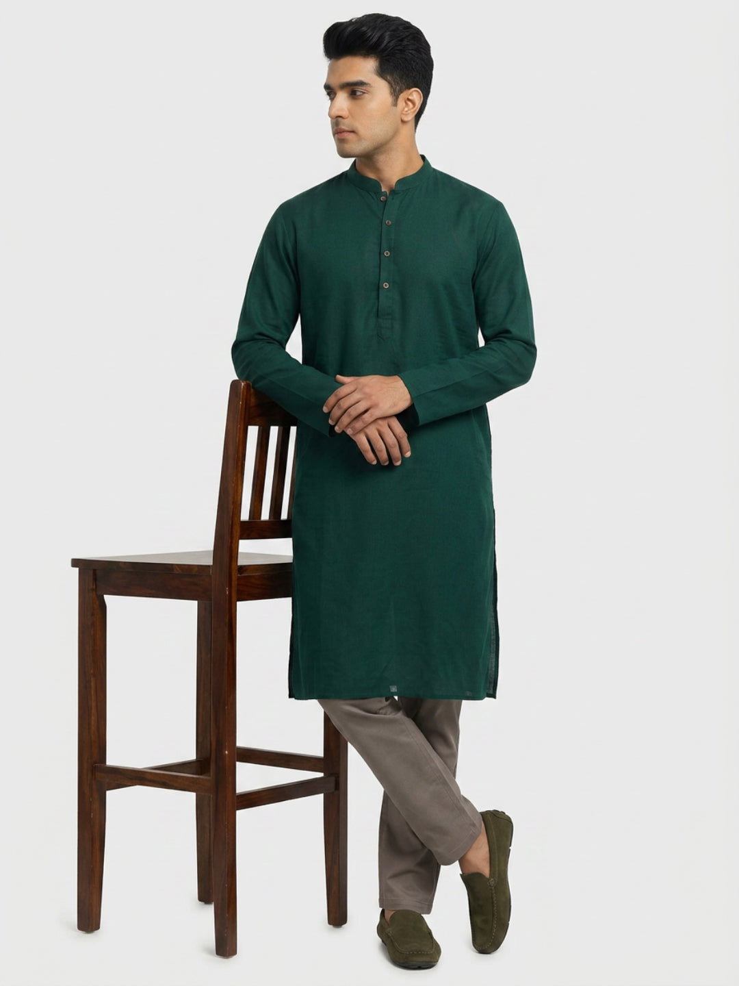 Sanman Ethnix By Raymond Orange Kurta