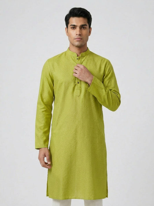 Sanman Ethnix By Raymond Orange Kurta