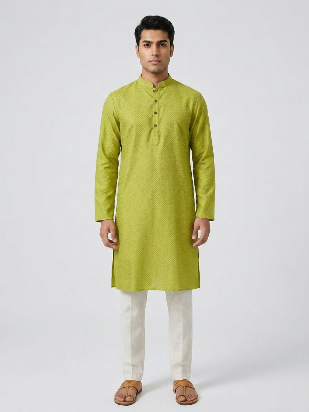 Sanman Ethnix By Raymond Orange Kurta