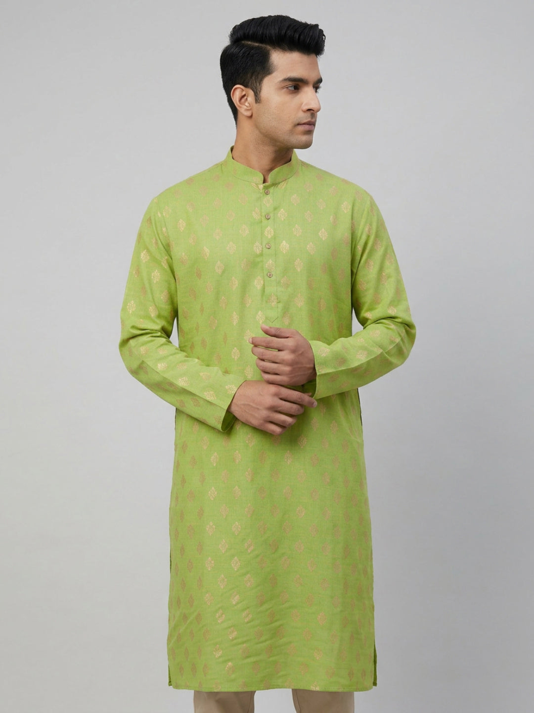 Sanman Ethnix By Raymond Orange Kurta