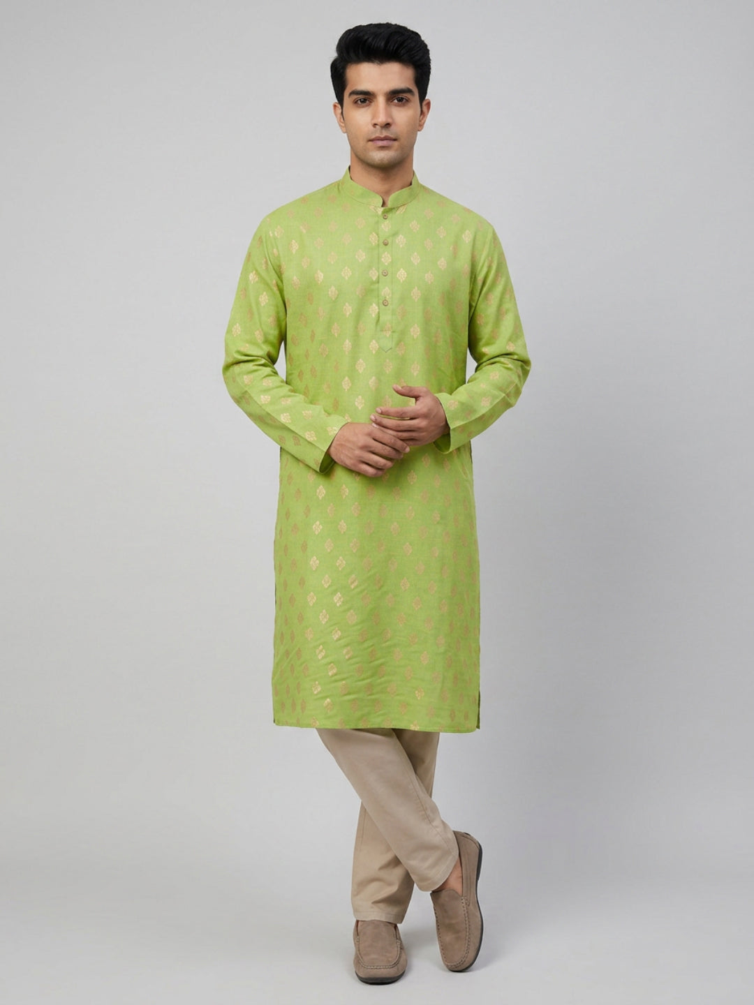 Sanman Ethnix By Raymond Orange Kurta