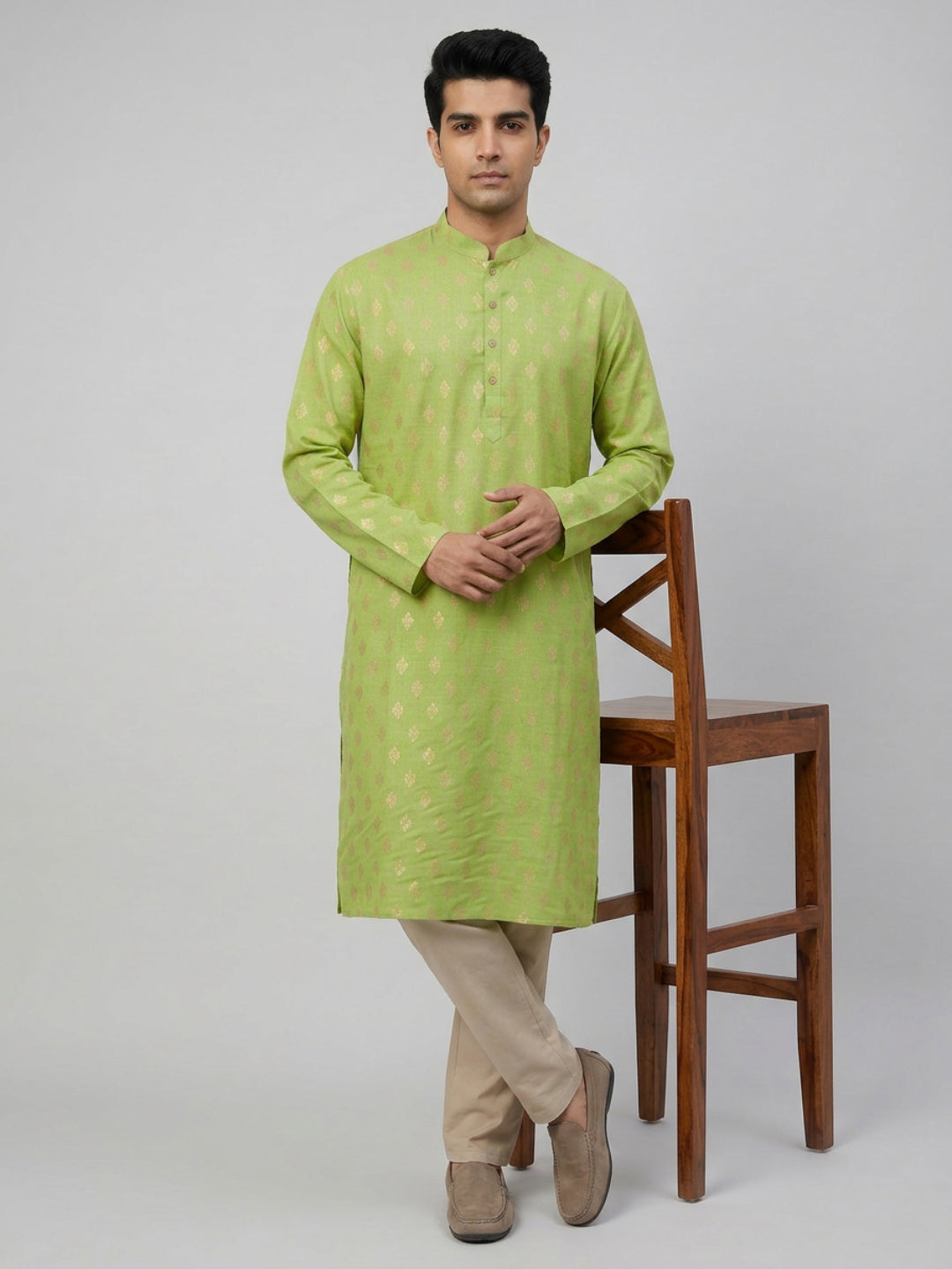 Sanman Ethnix By Raymond Orange Kurta
