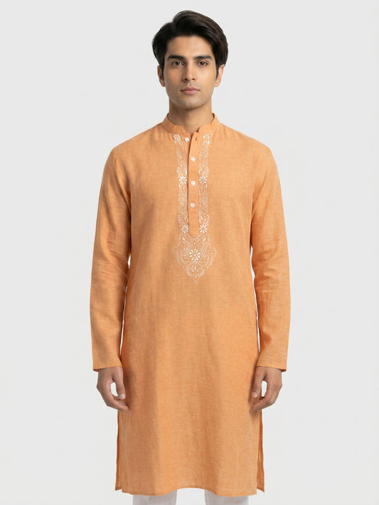 Ethnix By Raymond Orange Kurta